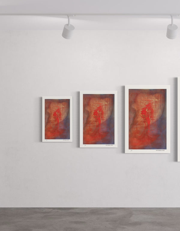 Hearts on Fire is a Limited Edition Print by Seth B. Minkin, with bold reds and fiery oranges, reflecting dynamic and emotive heart shapes.