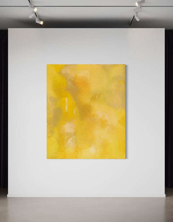 72"x60" vibrant painting with intense yellows, cobalt, and aquamarine, celebrating the joy and power of color.